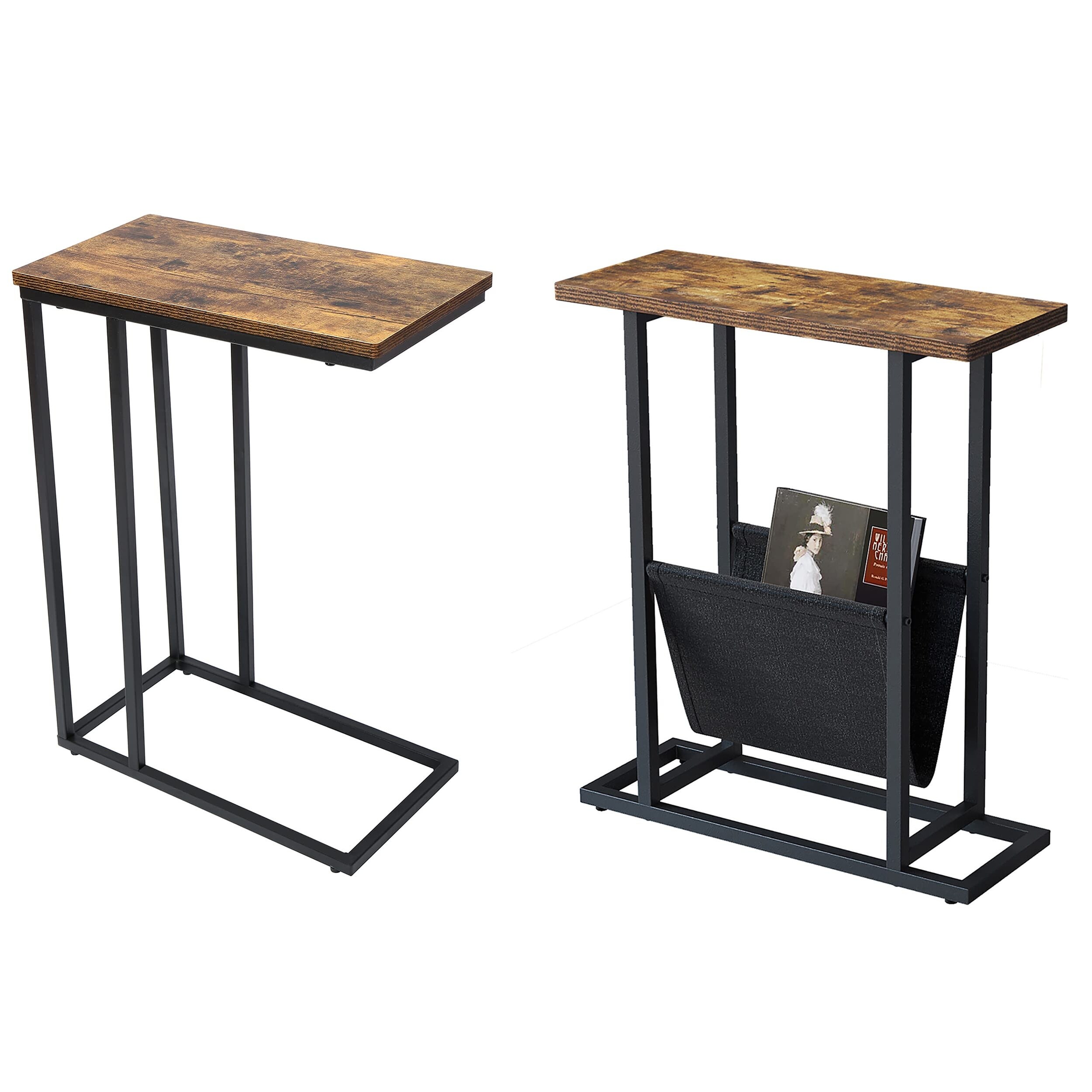 Small Narrow Side Table and C Shaped Side Table for Small Space