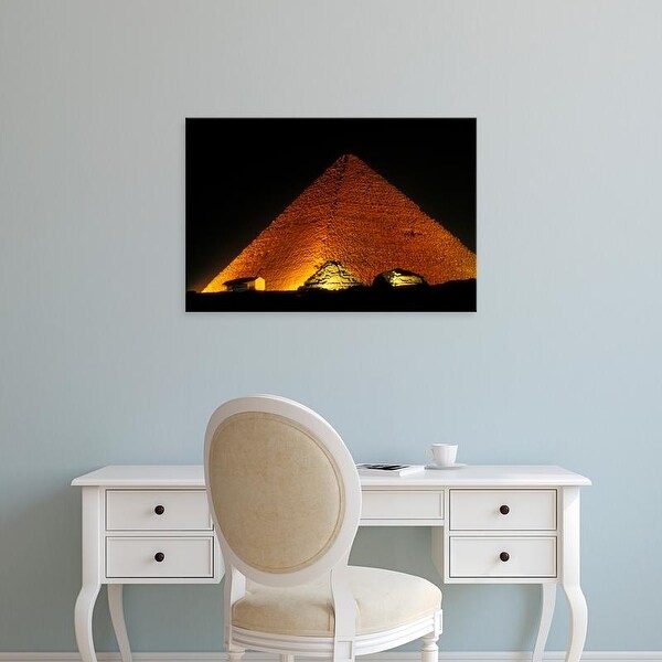 Easy Art Prints Claudia Adams's 'The Solar Barque Museum And Queens Pyramids' Premium Canvas Art