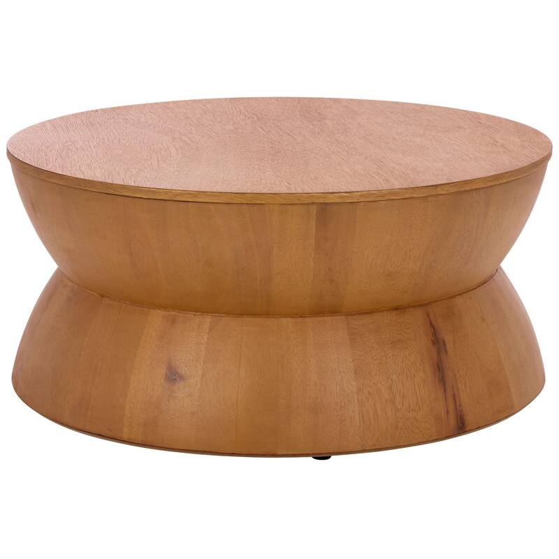 SAFAVIEH Mattye Modern Contemporary Round Coffee Table. - 30" W x 30" L x 14" H - 30"W x 30"D x 14"H - Light Natural