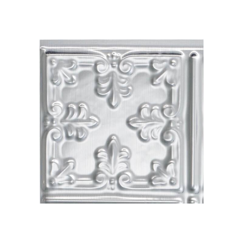 FASÄDE Traditional Style 10 Decorative Vinyl Backsplash Panel - 6x6 Inch Sample - Brushed Aluminum