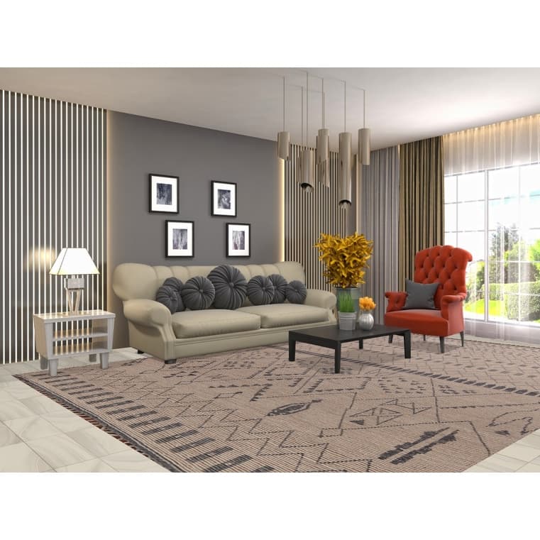 Trellis Moroccan Area Rug Handmade Wool Carpet - 8'11"x 12'6"