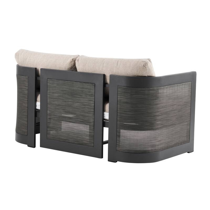 Christopher Knight Home - Aluminum Outdoor 50.25" Loveseat with Soft Cushions & Foldable Design