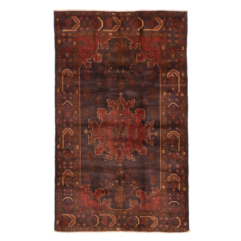 ECARPETGALLERY Hand-knotted Teimani Dark Navy, Dark Red Wool Rug - 3'9 x 6'2