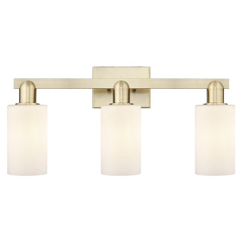 Innovations Lighting Endless Possibilities Arcadia - Clymer - 3 Light 23" Bath Vanity Light - Antique Brass/Matte White