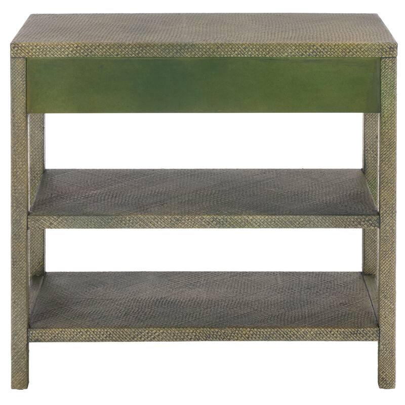 SAFAVIEH Iza Light Natural Raffia/ Gold Console Table - 31" W x 14" L x 30" H - 31"W x 14"D x 30"H