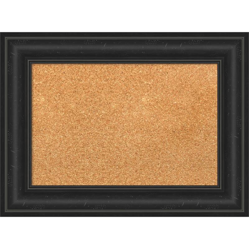 Shipwreck Black Framed Cork Bulletin Memo Board - 23-Inch x 17-Inch