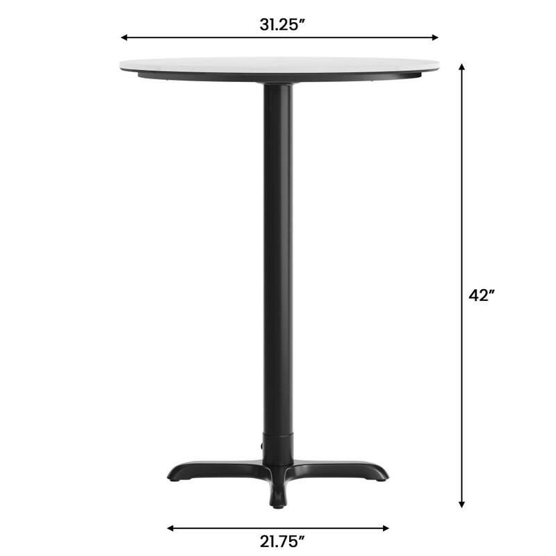 Commercial HPL Tabletop with Bar Height Crisscross Base