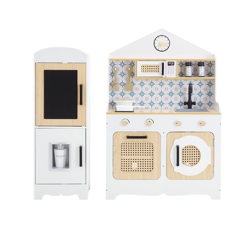 Teamson Kids Little Chef Morocco Play Kitchen & Accessories, White/Natural