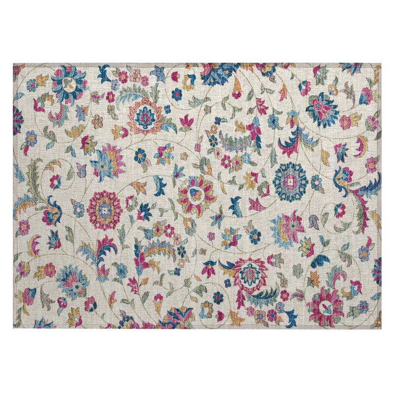 Machine Washable Indoor/ Outdoor Traditional Chantille Rug