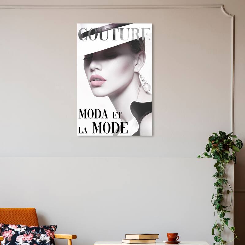 Wynwood Studio Canvas Fashion and Glam Cover Model Couture III Black and Modern & Contemporary Wall Art Canvas Print - 30 x 20