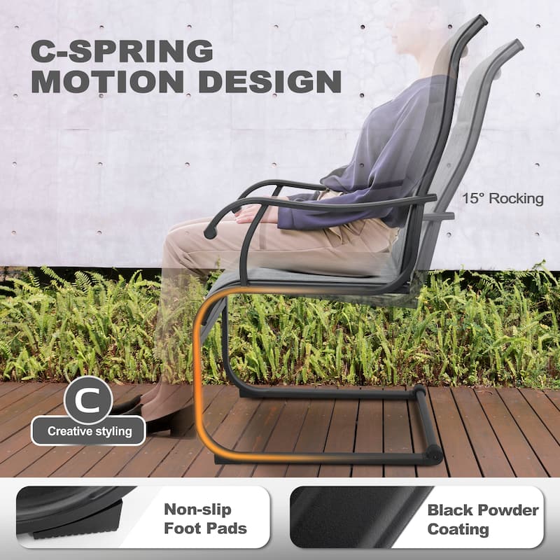 Nuu Garden Outdoor Patio 2-Piece Dining Chairs, Breathable Textilene, Iron Frame