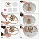 preview thumbnail 12 of 11, Uolla Modern Glam 4-Light Drum Warm Brass Semi Flush Mount Textured Glass Ceiling Light - D 15.5"* H 6.5"