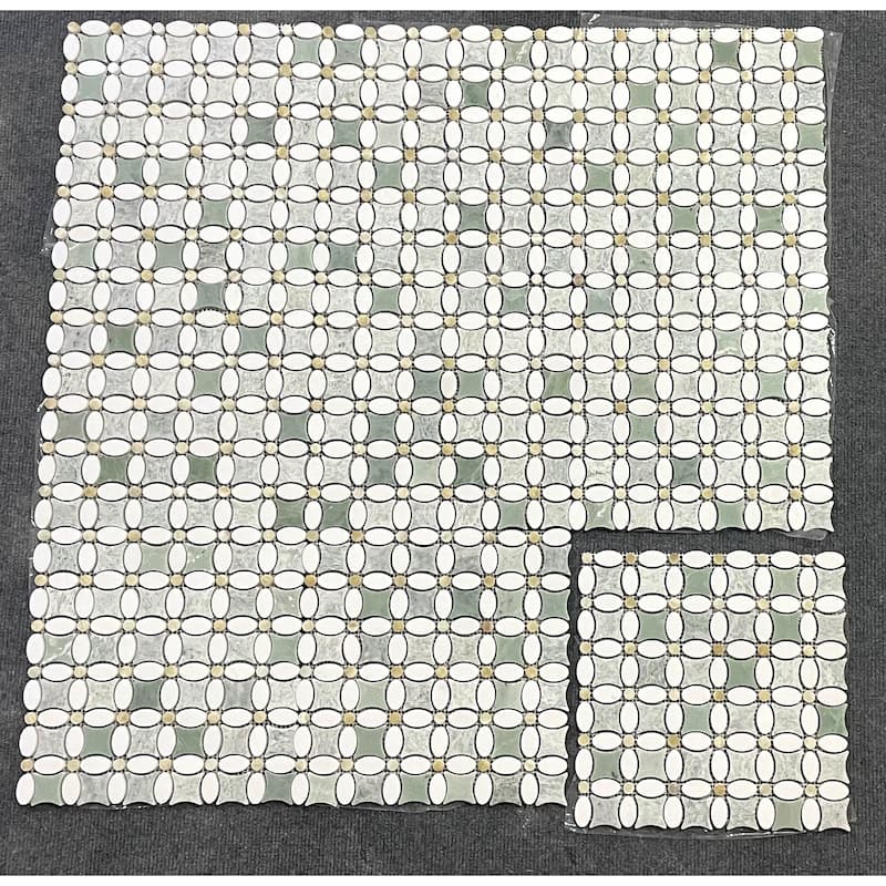 Ming Green Marble Novelty Mosaic Wall & Floor Tile - Case (10 Sheets)