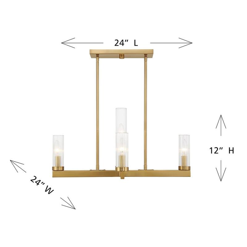 Warm Brass Five Light Chandelier from the Carina Collection