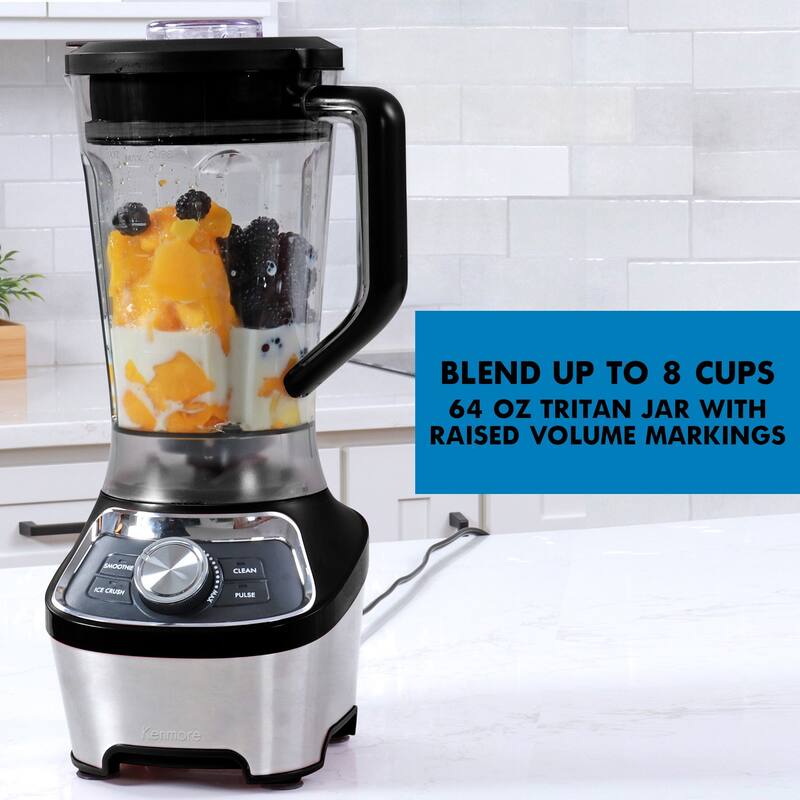 Kenmore 64 oz Stand Blender, 1200W, Smoothie, Ice Crush, SelfClean