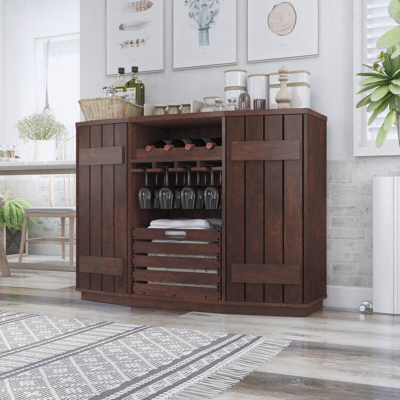 Furniture of America Lath Rustic 6-shelf Server