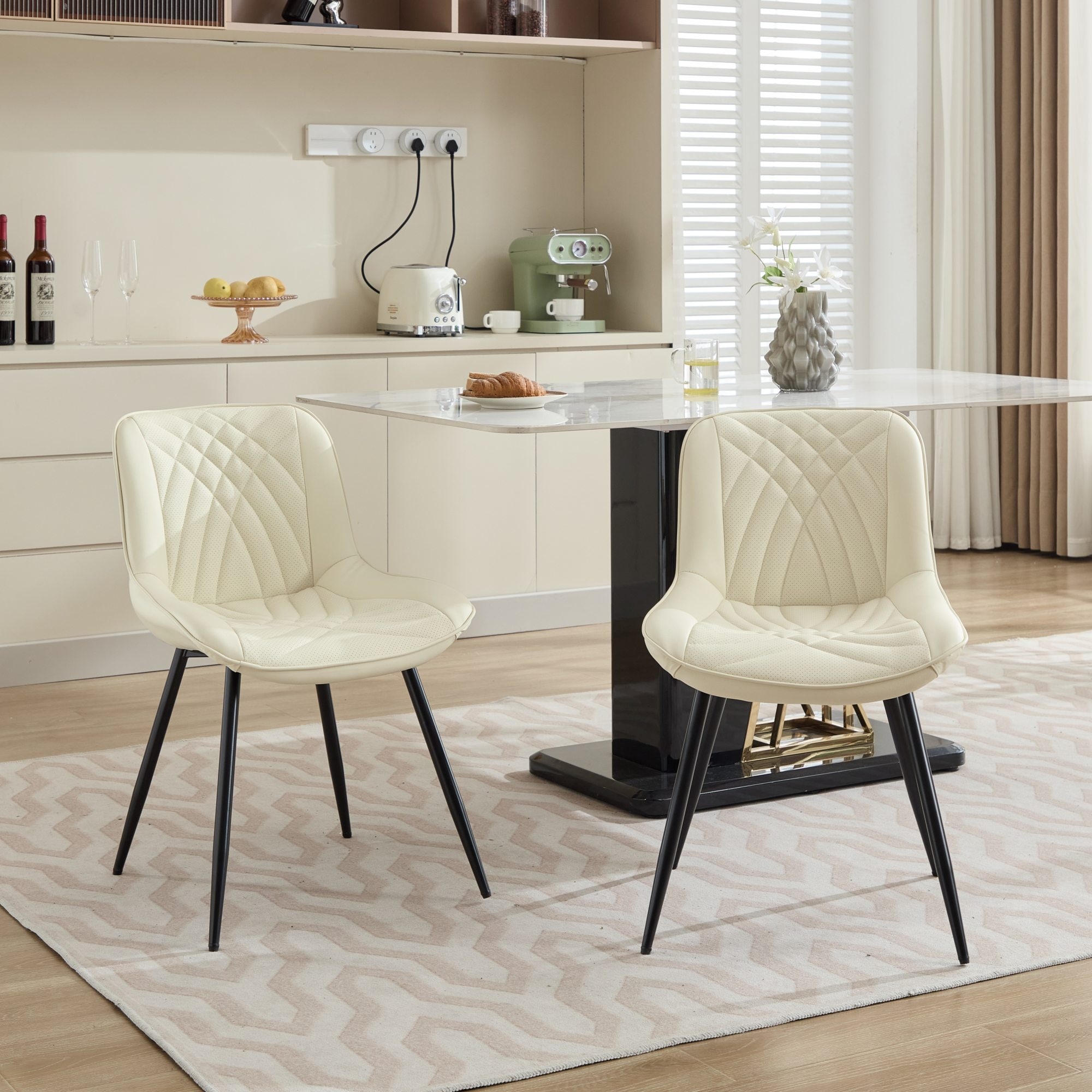 Lounge Chairs Dining Chairs Kitchen Chair Leather Dinner Chairs, Set of 2