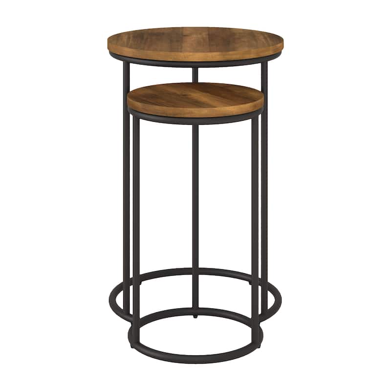 Fort Worth Set of 2 Nesting Side Tables, Brown