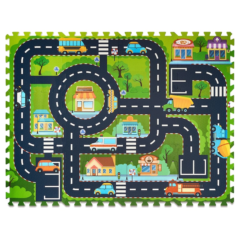 Sorbus Foam Playmat for Kids - Traffic Play Mat for Babies (12 Tiles)