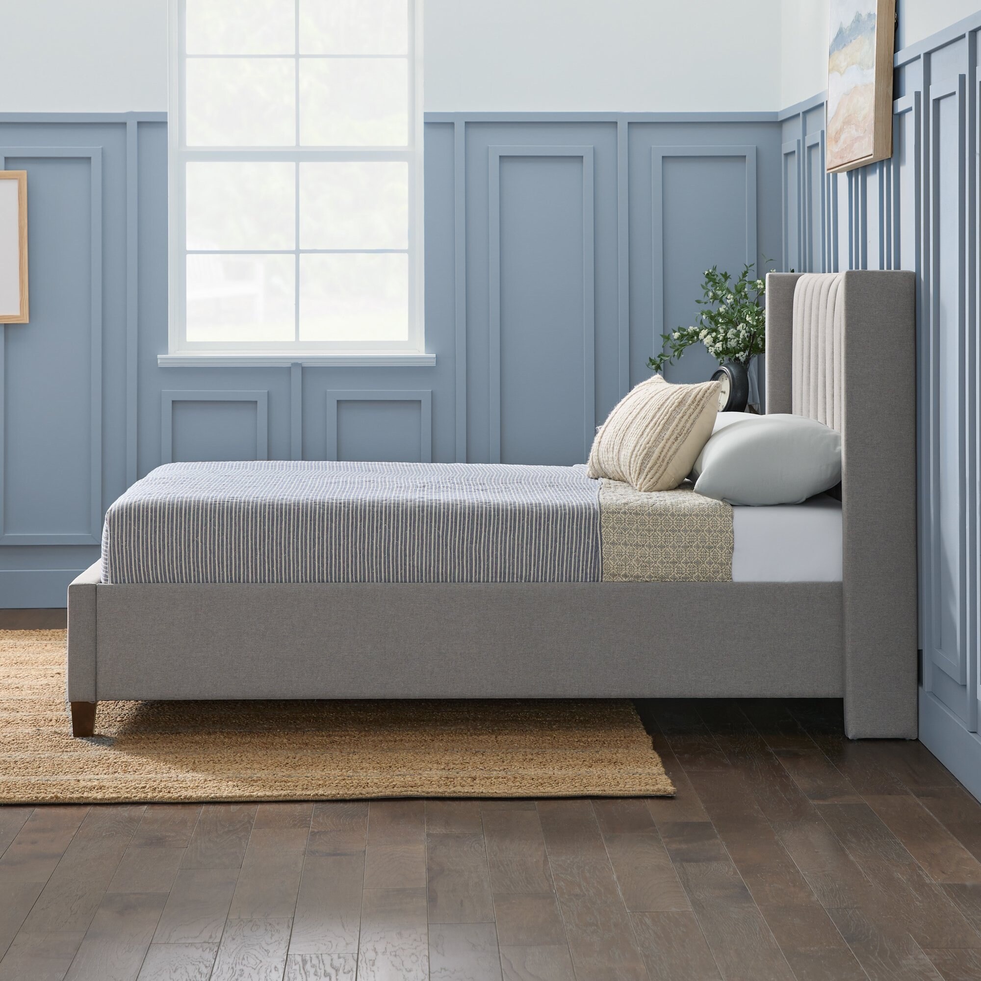 Easley upholstered clearance platform bed