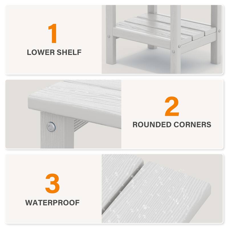Outdoor HDPE Classic Double-Layer Adirondack Side Table