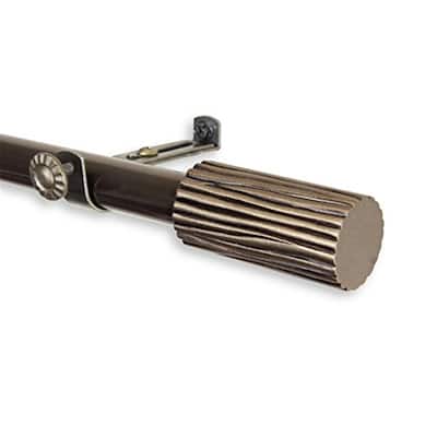 Decorative Window Curtain Rod - Tension Rod, Adjustable, Antique Brass Finish - HomeStock - 84