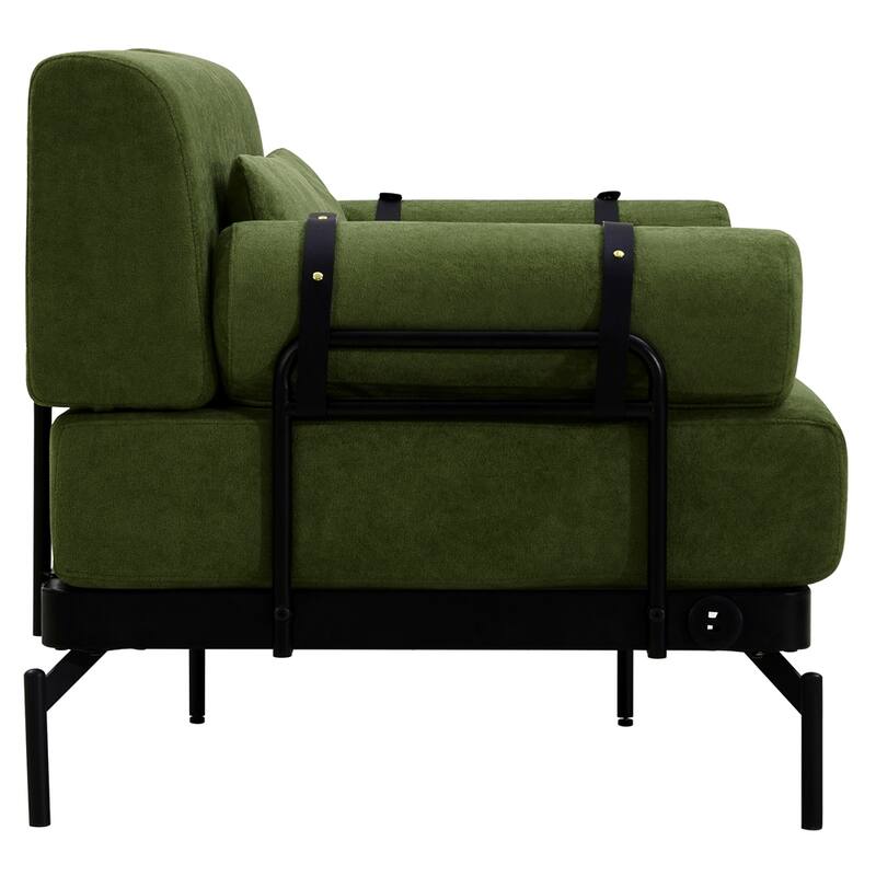 59 Inch Sofa Couch 2-Seater Sofa with Flexible USB Ports