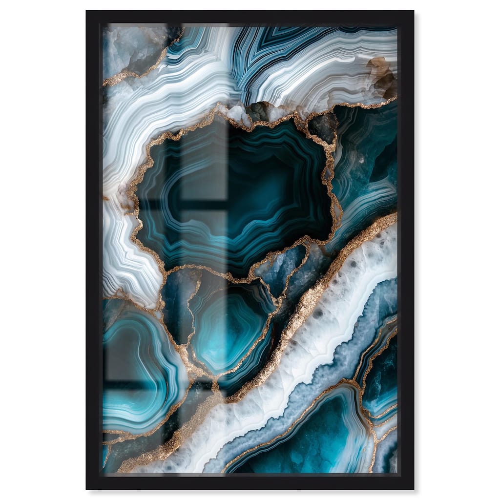 Teal Tectonic I Shadowbox by Art Remedy