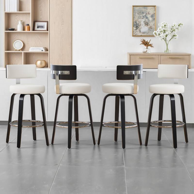 Upholstered Swivel Counter/ Bar Stools with T-Shaped Backrest