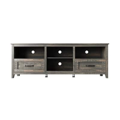 Mieres TV Stand for 75 Inch TV, Entertainment Center with Two Drawers and 4 Open Storage, Compartments TV Console Media Cabinet