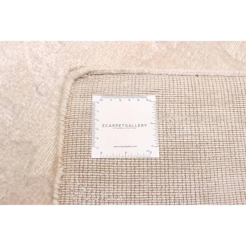 ECARPETGALLERY Hand Loomed Elysian Ivory Viscose Rug - 4'11 x 7'10