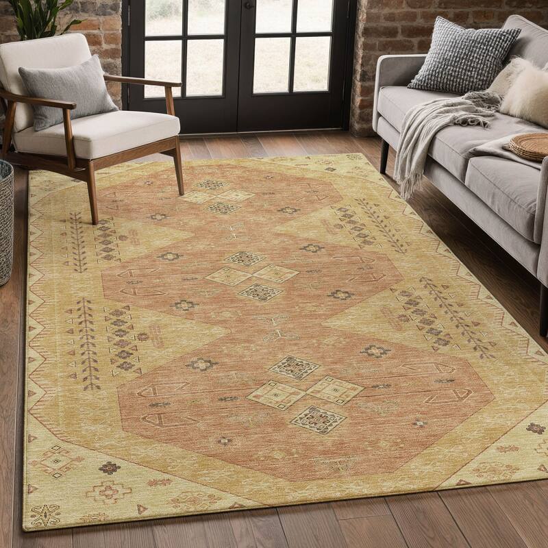 Machine Washable Indoor/ Outdoor Global Hiawatha Chantille Rug