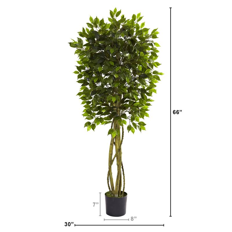 Rustic Decorative Tree - 5.5Ft Indoor Outdoor Tree, 800 Leaves, No Maintenance, Home Office Decor - 5.5ft.