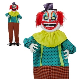 6FT Animatronic Standing Clown Halloween Animated Decorations