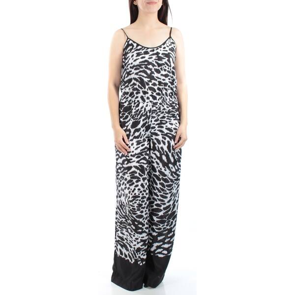 Shop Michael Kors 160 New 1323 Black White Animal Print Wide Leg Jumpsuit S B B Free Shipping On Orders Over 45 Overstock 21274409