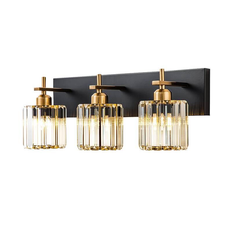 Mid-Century Modern Dimmable Bathroom Vanity Light Crystal Glass Wall Sconce