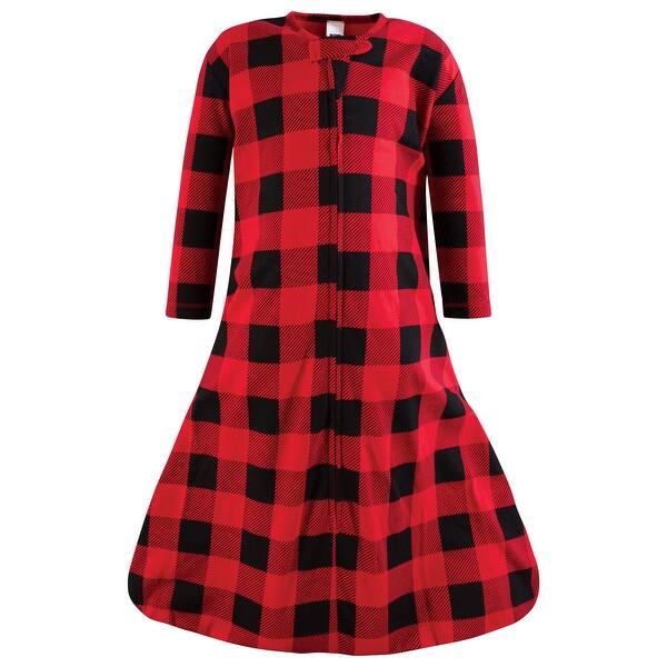 slide 1 of 1, Hudson Baby Unisex Long Sleeve Cotton Jersey Sleeping Bag, Buffalo Plaid