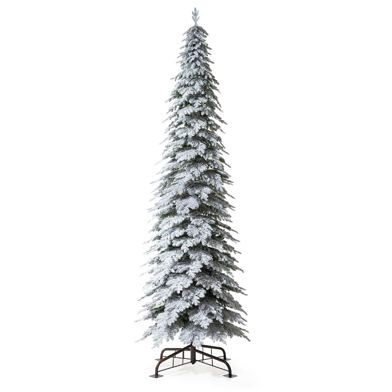 Glitzhome 15FT Pre-Lit Slim Fir or Spruce Artificial Christmas Tree with 1500/1400 Warm White LED Lights