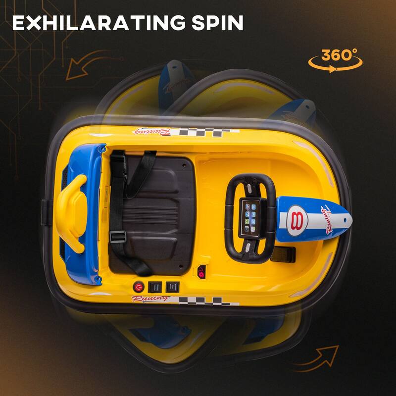 Aosom Bumper Car for Kids, 360° Rotation 6V Electric Ride on Bumper