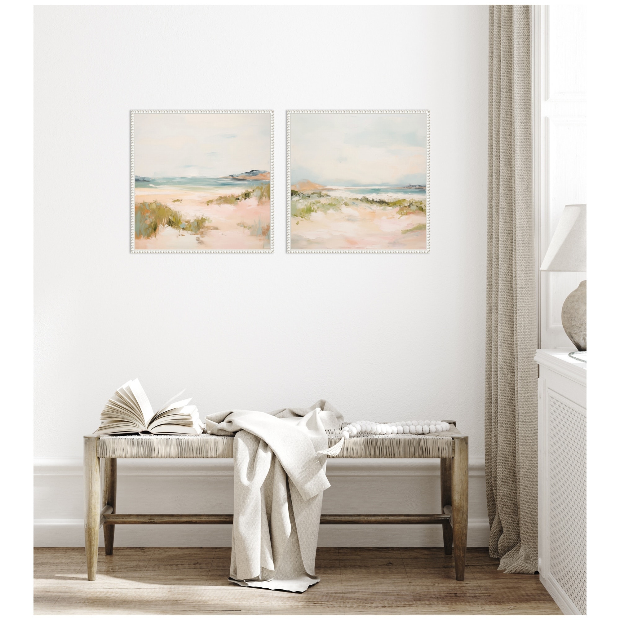 Kate and Laurel White Tranquil Landscape Square 2 Piece Framed Canvas Wall Art Set by Amy Lighthall