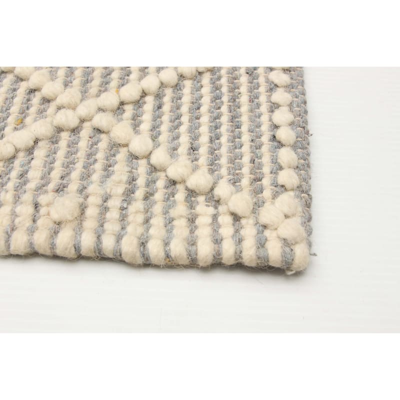 ECARPETGALLERY Braid weave Sienna Grey Wool Rug - 5'0 x 8'0