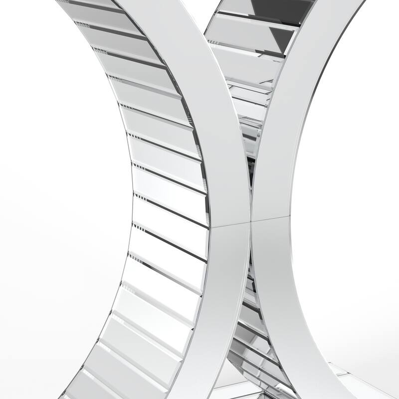 Mirrired Accent Table Console Table X-Cross Sofa Table