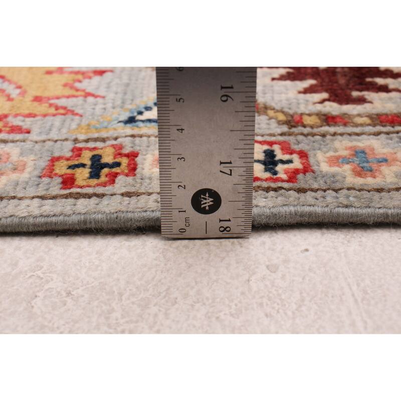 ECARPETGALLERY Hand-knotted Uzbek Ghazni Grey Wool Rug - 4'0 x 6'0