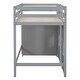 preview thumbnail 8 of 16, Wood Twin Size Loft Bed with Built-in Storage Wardrobe and 2 Windows - Perfect for Play and Sleep - Gray