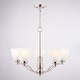 preview thumbnail 11 of 10, Bellwood 5-Light Traditional Chandelier, Glass Shade, Pendant Fixture for Dining Table Kitchen Entryway Bedroom Island