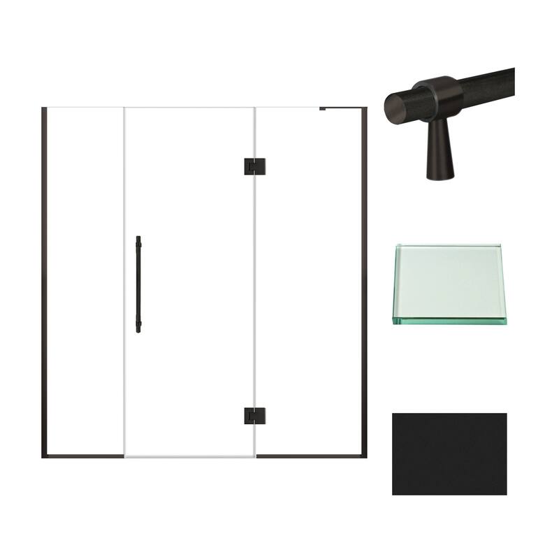 Transolid EHTF70287610C-BK Elizabeth 76" High x 70" Wide Hinged Semi
