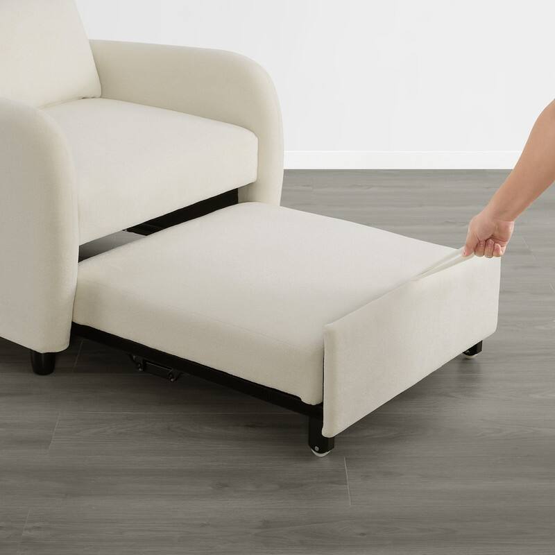Spruce & Spring Modern Pull-Out Accent Chair Bed with Adjustable Backrest & Space-Saving Design