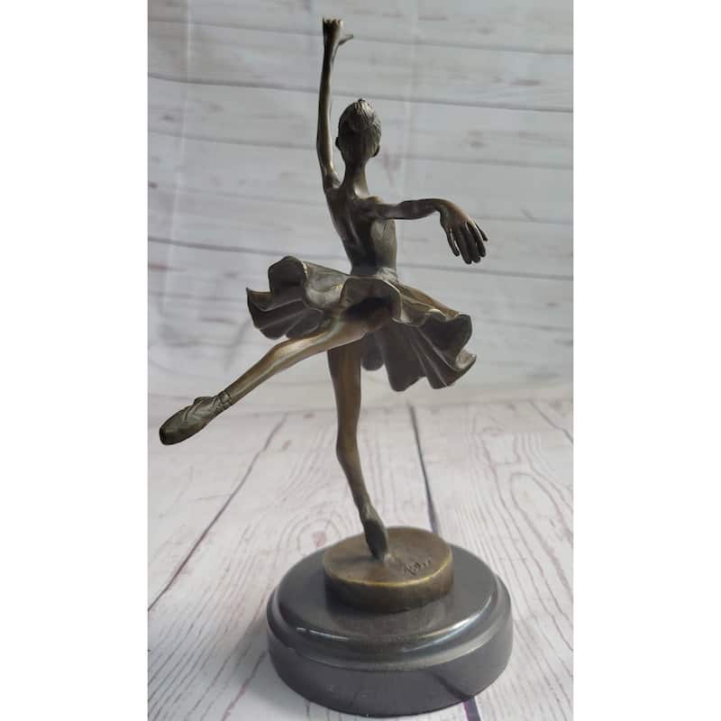 Art Deco Hot Cast Bronze Graceful Ballerina Ballet Dancer Statue Sculpture Decor