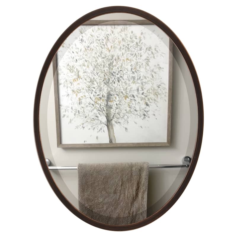 Lincoln Framed Oval Mirror - Rubbed Bronze - Rubbed Bronze