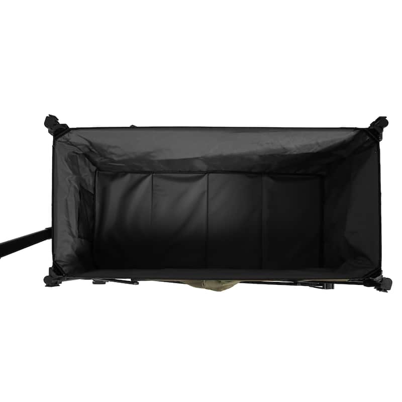 220lbs Weight Capacity Heavy Duty 300L Folding Utility Foldable Extended Wagon with All-Terrain Beach Wheels & Drink Holders